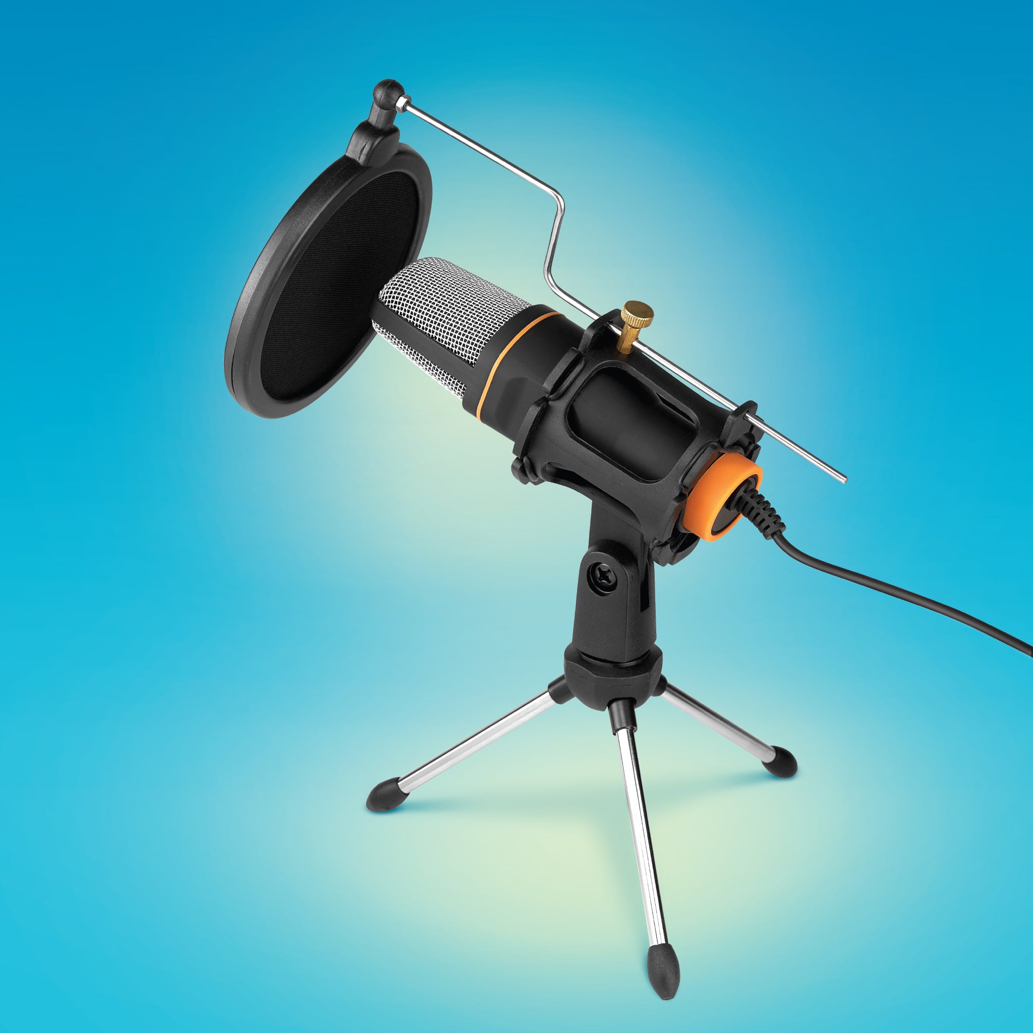 Podcaster Pro Studio Kit Condenser Mic, Shock Mount, Acoustic Pop Filt